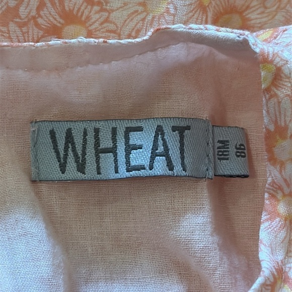 Wheat sz 18mo cotton lined daisy dress cap sleeves button closure Denmark Danish - Picture 6 of 8